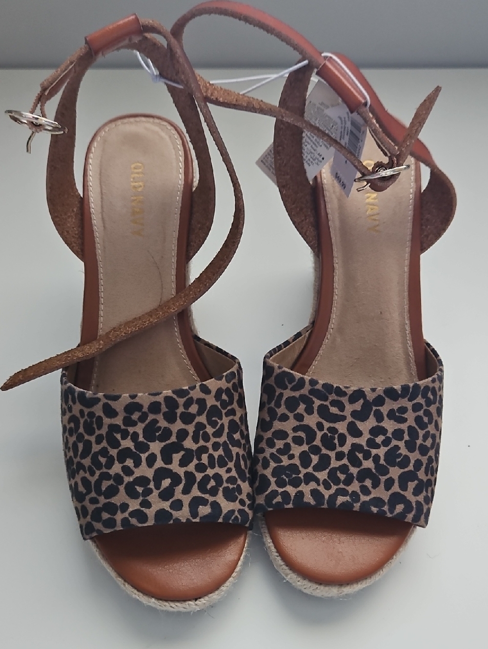 Old Navy Leopard Print Espadrille Wedge Sandals - Brown